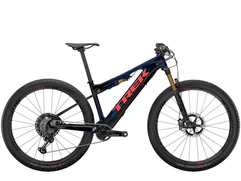 2021 Trek E-Caliber 9.9 XTR Electric Mountain Bike Blue Smoke and Coral
